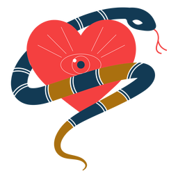 Snake romantic heart eye PNG Design Transparent PNG