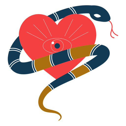 Schlange romantisches Herz Auge PNG-Design