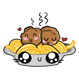 Amor de espaguetis albóndigas Diseño PNG