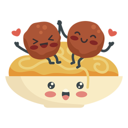 Spaghetti meatballs lovers PNG Design Transparent PNG