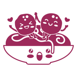 Traço para amantes de almôndegas de espaguete Desenho PNG