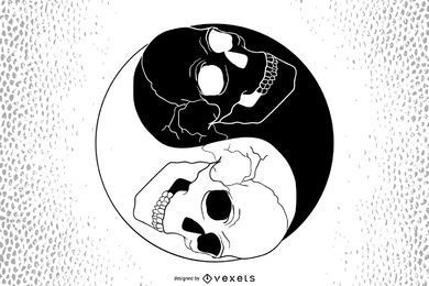 VETOR DE CRÂNIOS DE YIN YANG