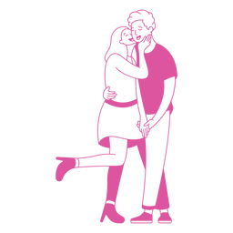 Trazo lindo pareja Diseño PNG