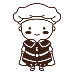 Stroke cute italian old era wear PNG Design