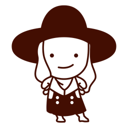 Trazo vieja era mujer lindo américa Diseño PNG
