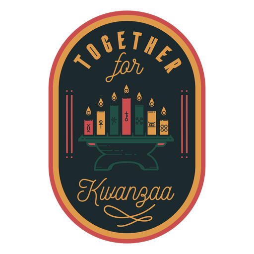 Together kwanzaa badge candles PNG Design