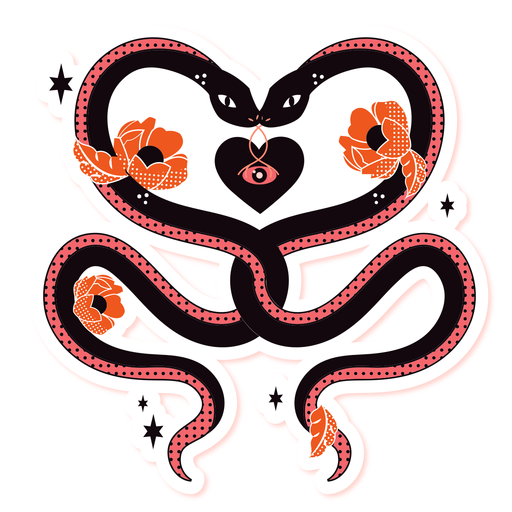 Zwei Schlangen traurige Romantik PNG-Design