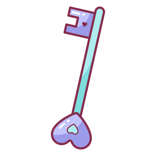 Valentine colored key PNG Design