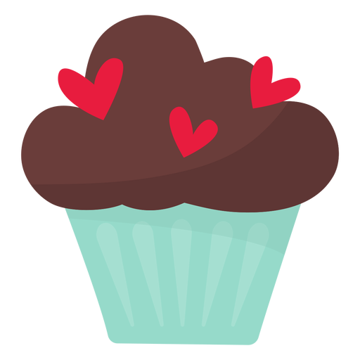 Cupcake de San Valentín plano Diseño PNG