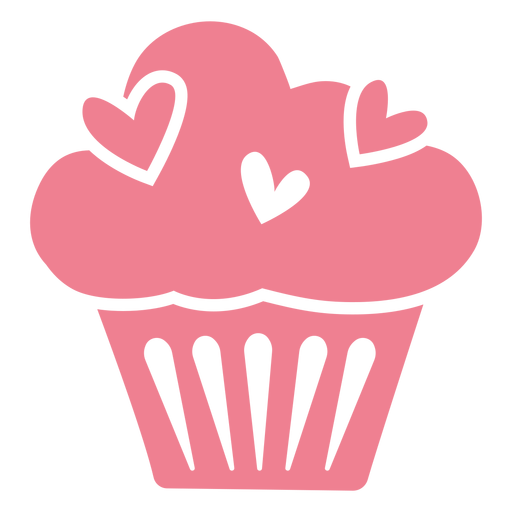 Cupcake de San Valentín rosa Diseño PNG