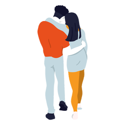 San Valentín linda pareja de vuelta Diseño PNG