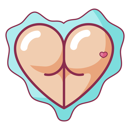Valentine cute heart shape butt PNG Design