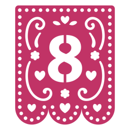Papierschnitt mit Valentinsgirlande 8 PNG-Design