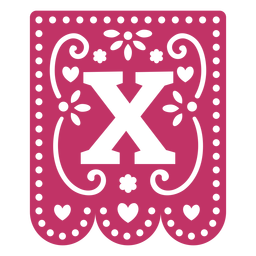 Valentine garland papercut x PNG Design