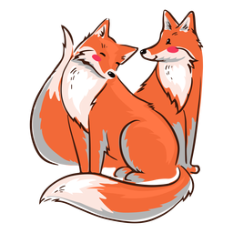 Valentine happy foxes