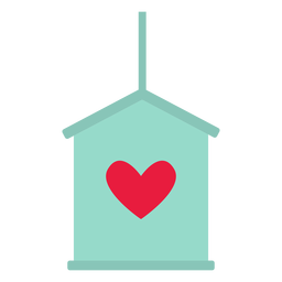Valentine coração caixa de correio plana Desenho PNG