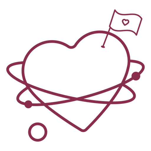 Valentine heart planet flag PNG Design