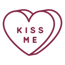 Valentine kiss me heart PNG Design