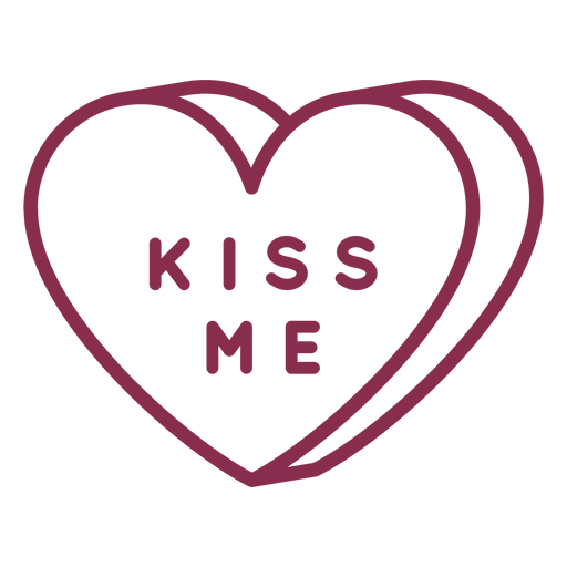 Valentine kiss me heart PNG Design