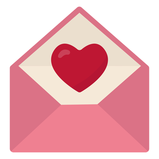 Carta de San Valentín plana Diseño PNG