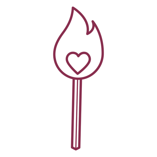 Valentine match stick heart PNG Design