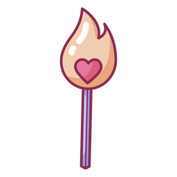 Valentine match stick heart colored Transparent PNG
