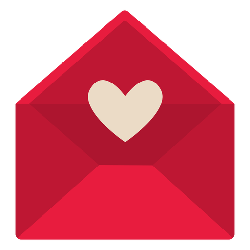 San valentin carta roja plana Diseño PNG