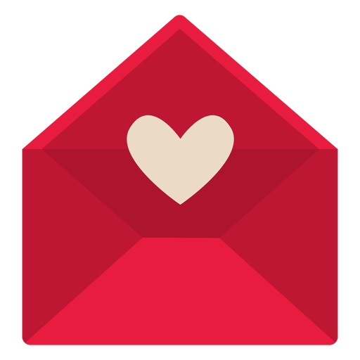 Valentine red letter flat PNG Design