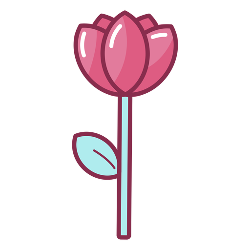 Valentine flor simples colorida Desenho PNG