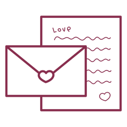 Carta simple de San Valentín Diseño PNG