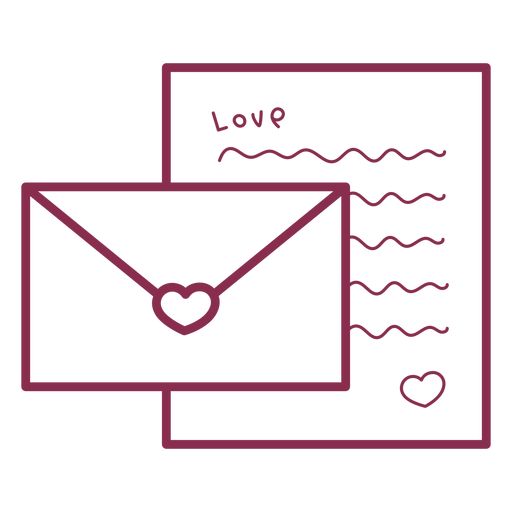 Einfacher Brief zum Valentinstag PNG-Design