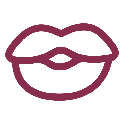 Valentine einfache Lippen PNG-Design