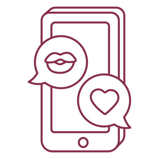 Valentine SMS Handy PNG-Design