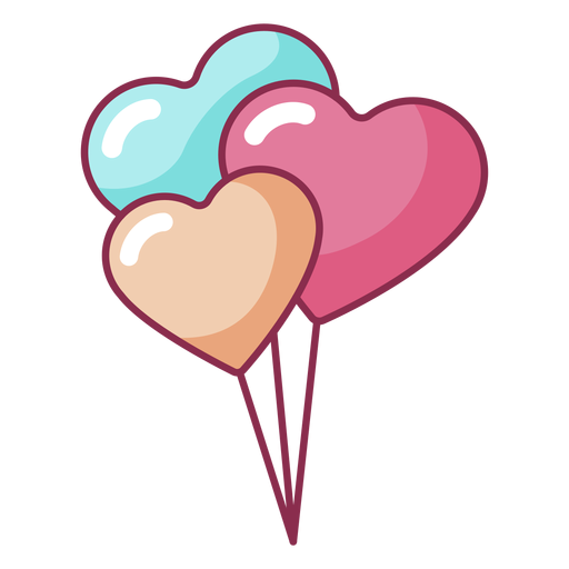San Valentín tres globos de colores Descargar PNG/SVG transparente
