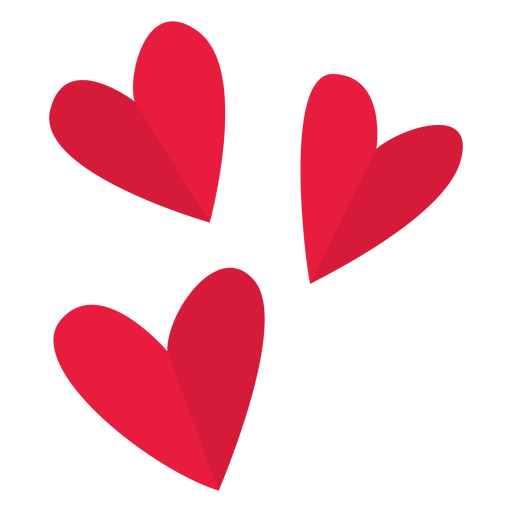 San Valentín tres corazones planos Descargar PNG/SVG transparente