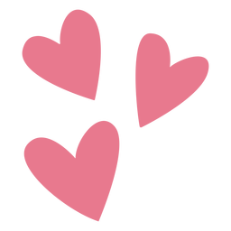 San Valentín tres corazones rosa Diseño PNG