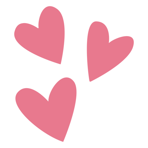 Valentinstag drei Herzen rosa PNG-Design