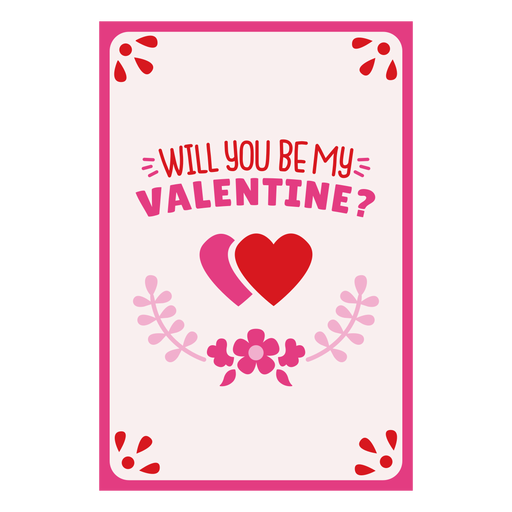 Will you valentine card PNG Design