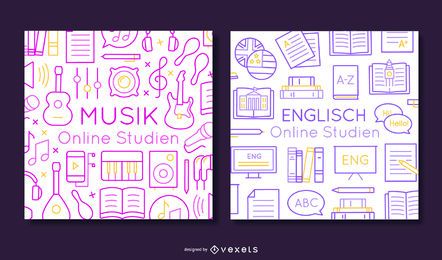 German school banner set