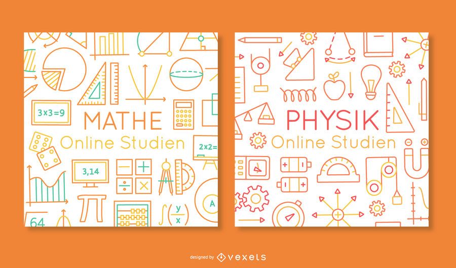 German online school banner set German online school banner set