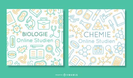 German online education banner set