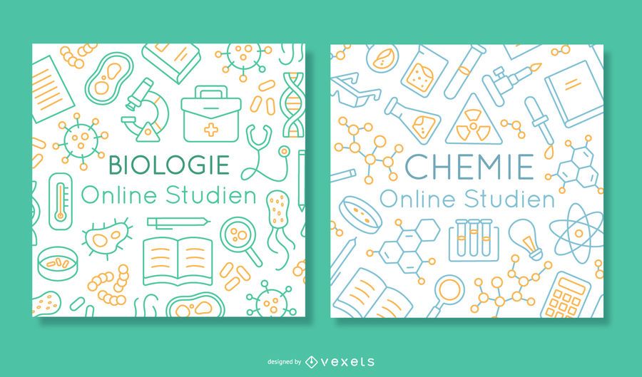 German online education banner set German online education banner set