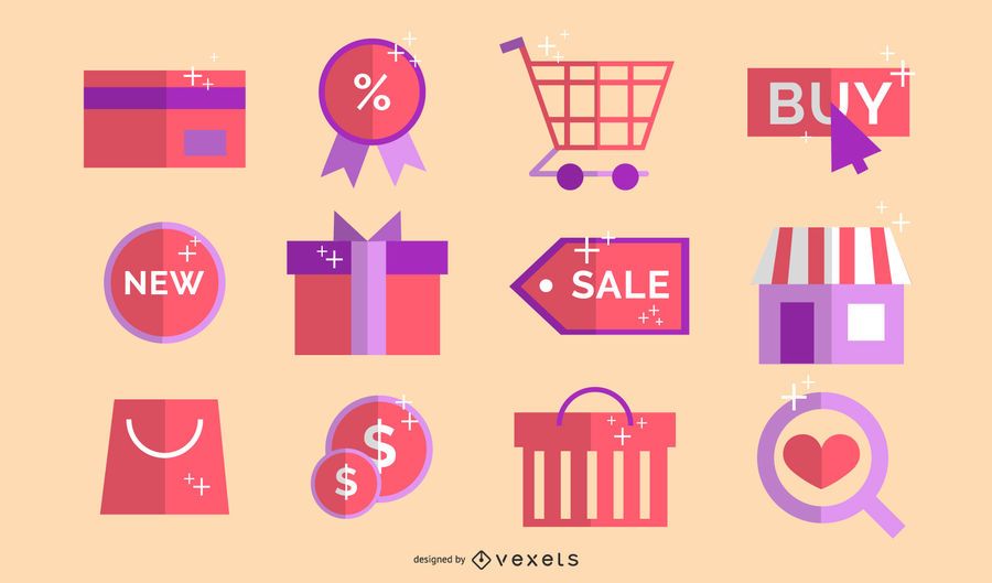 Conjunto de iconos de la tienda en línea Conjunto de iconos de la tienda en línea