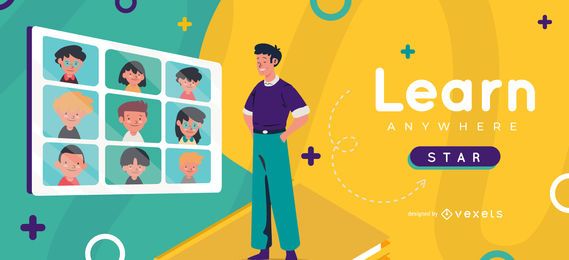 Aprenda em qualquer lugar modelo de controle deslizante infantil