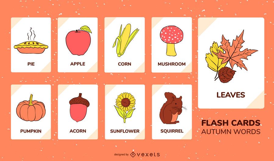 Autumn elements flashcard set Autumn elements flashcard set
