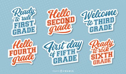 Conjunto de letras de notas escolares
