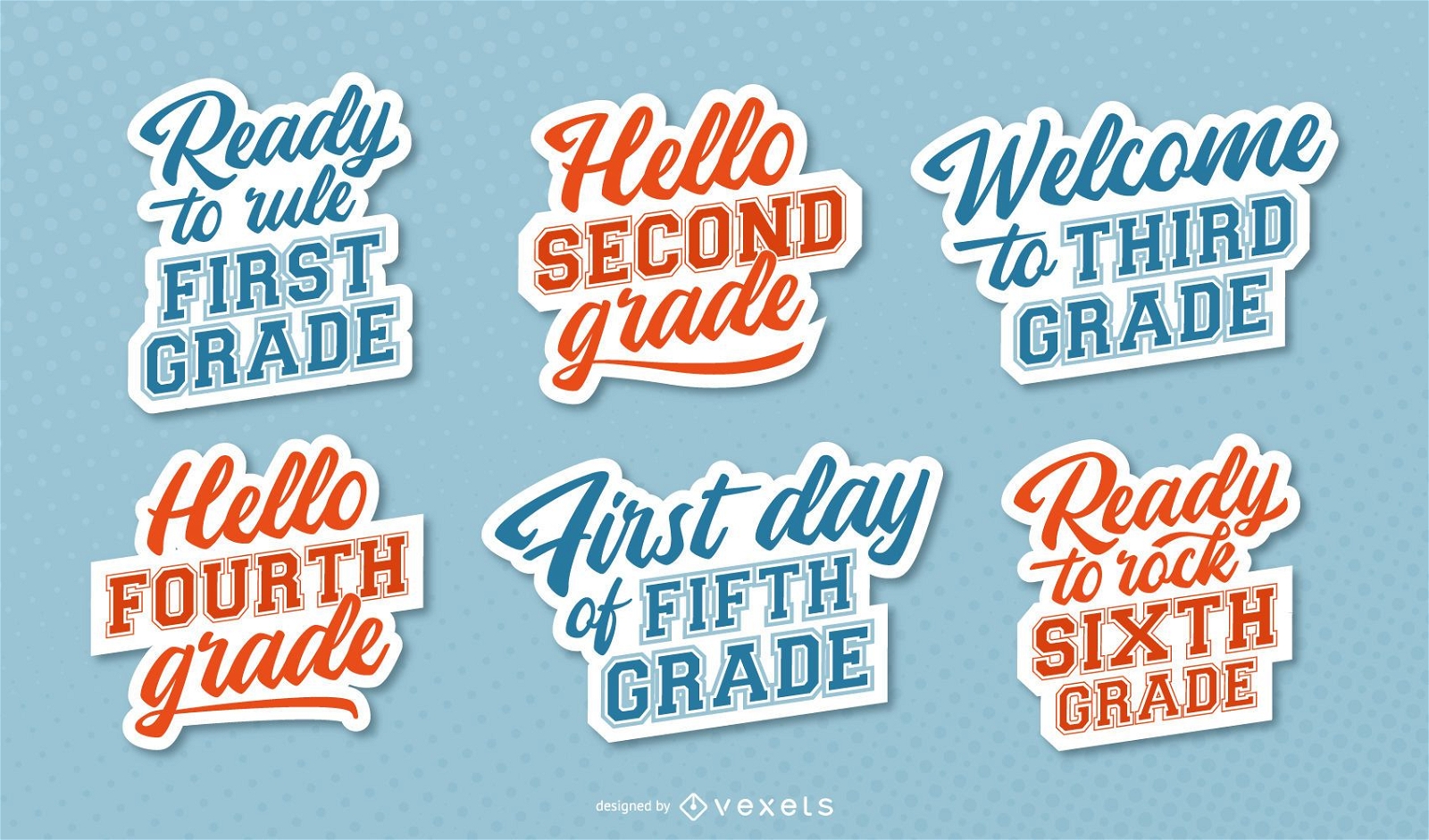 School grades lettering set