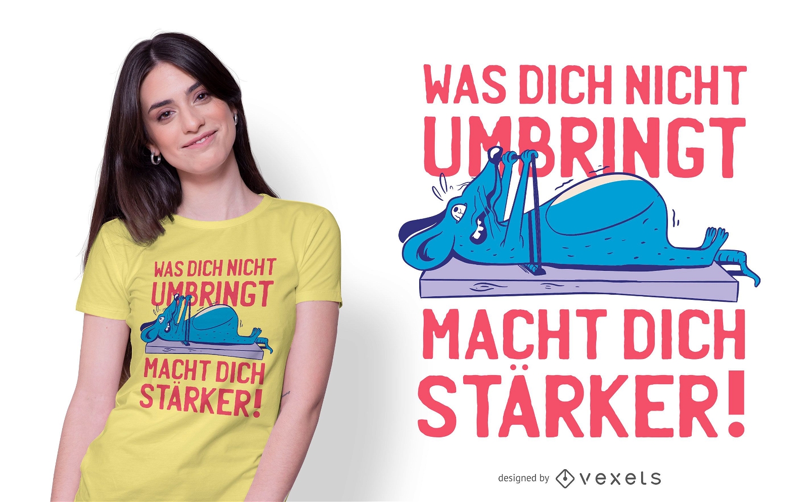 Diseño de camiseta alemana Mouse Funny Workout