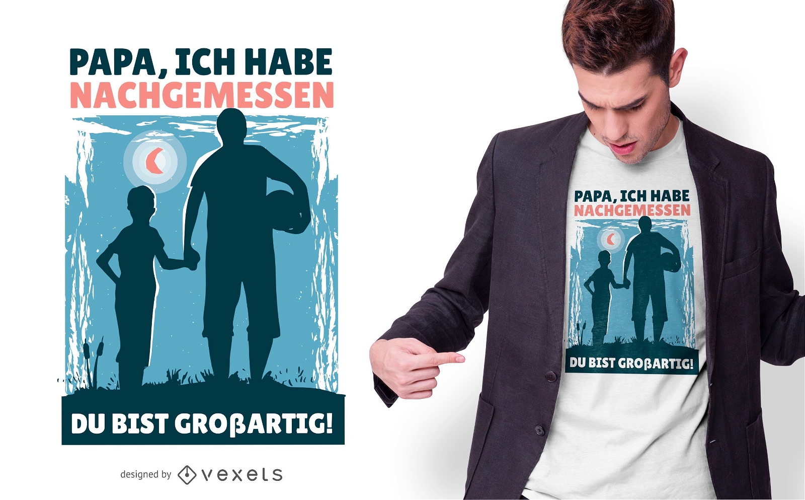 Vater und Sohn Deutsches T-Shirt Design