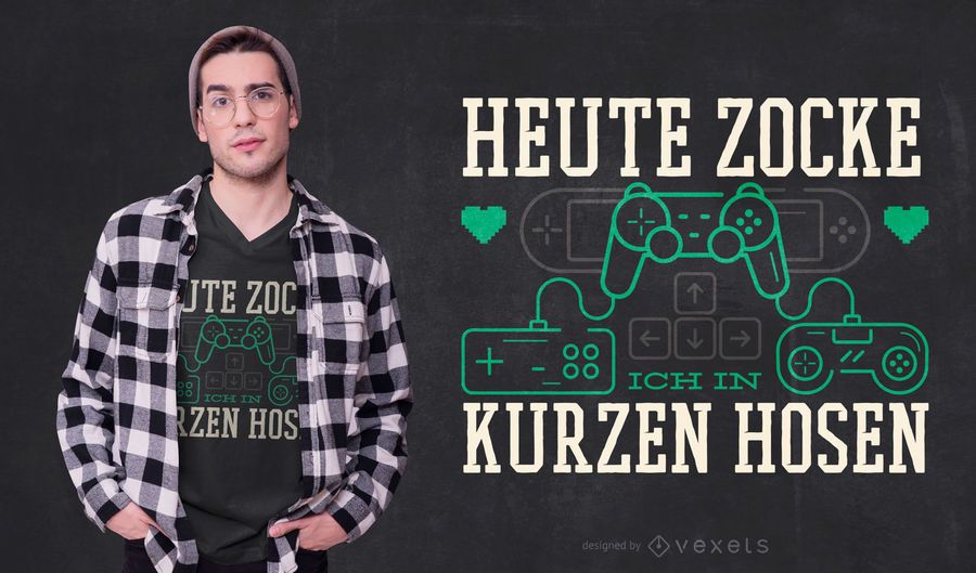 Gamer German Quote T-shirt Design Gamer German Quote T-shirt Design
